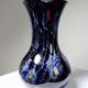 Large vintage purple art glass vase with silver glitter inclusions.