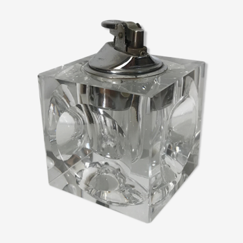 70s glass cube table lighter