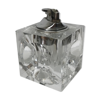 70s glass cube table lighter