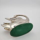 Swan letter holder in silver metal