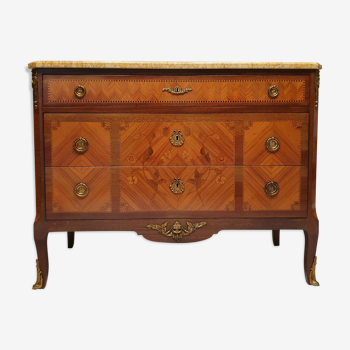 Commode style transition - estampille du faubourg, palissandre & bois de rose - 20ème