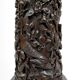 Important high Asian column / saddle in carved wood, circa 1880, Indochina