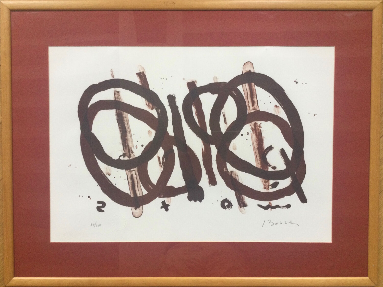 Lithograph by jacques bosser (born in 1946). composition, 1994