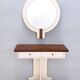 Postmodern Ivory Lacquered Walnut Wall Mirror and Console Table, Italy
