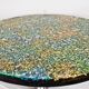 Table low round of Pierre Giraudon resin with inclusions of glass 60 years