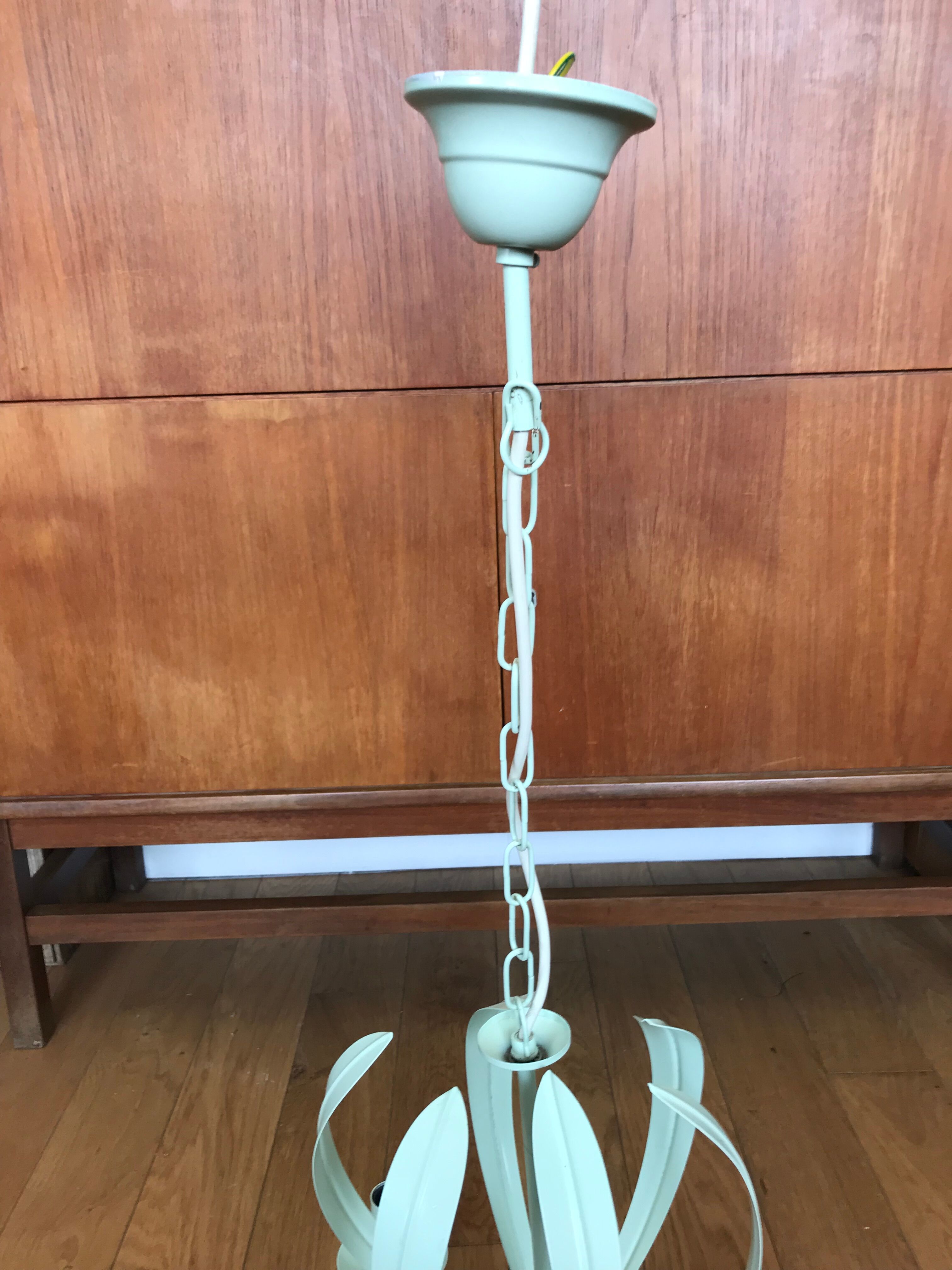 Green water metal chandelier