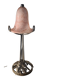 Antique wrought iron floor lamp, 1900, with a glass shade, 40x15.