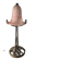 Antique wrought iron floor lamp, 1900, with a glass shade, 40x15.
