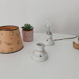 Pair of antique industrial porcelain wall lights