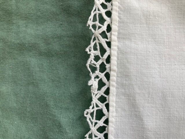 Lot of 2 old embroidered doilies