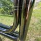 Vintage rectangular wall mirror in tubular metal and brass, 1970s/1980s.