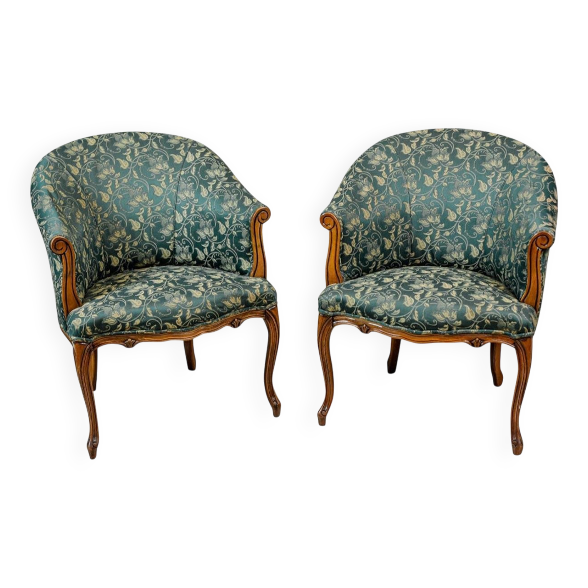 Set of Rococo Revival Armchairs, 1980s