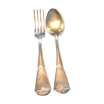 Silver metal 24-piece cutlery set