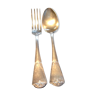 Silver metal 24-piece cutlery set