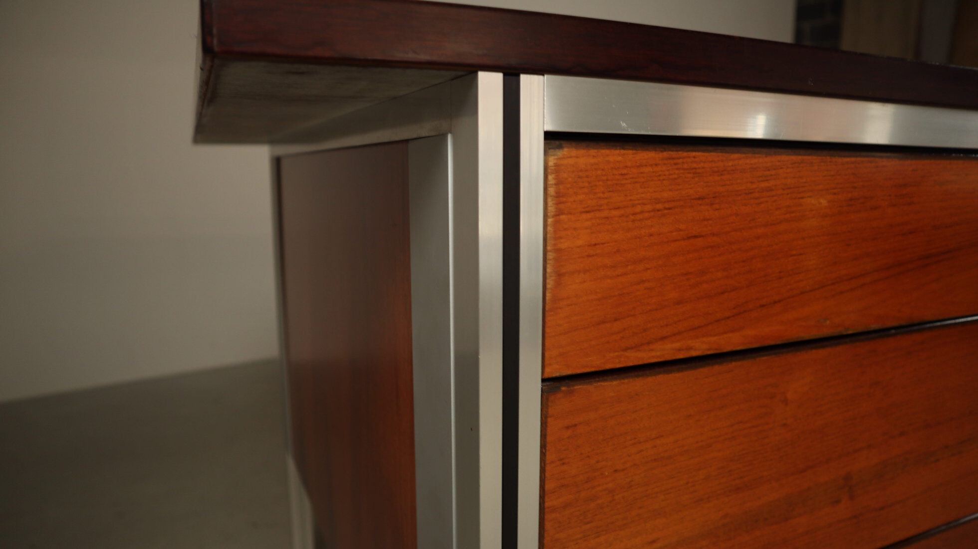 Executive desk by ORA Acciaio, produced in Italy during the 1970s.