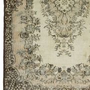 Vintage Turkish Carpet Beige and Brown Floral 271 x 174 cm