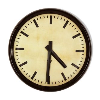 Large bakelite railway clock by Pragotron 1950 s