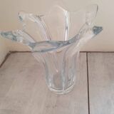 Large Crystal Vase Signed Bayel