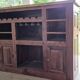 Solid teak and brass bar cabinet