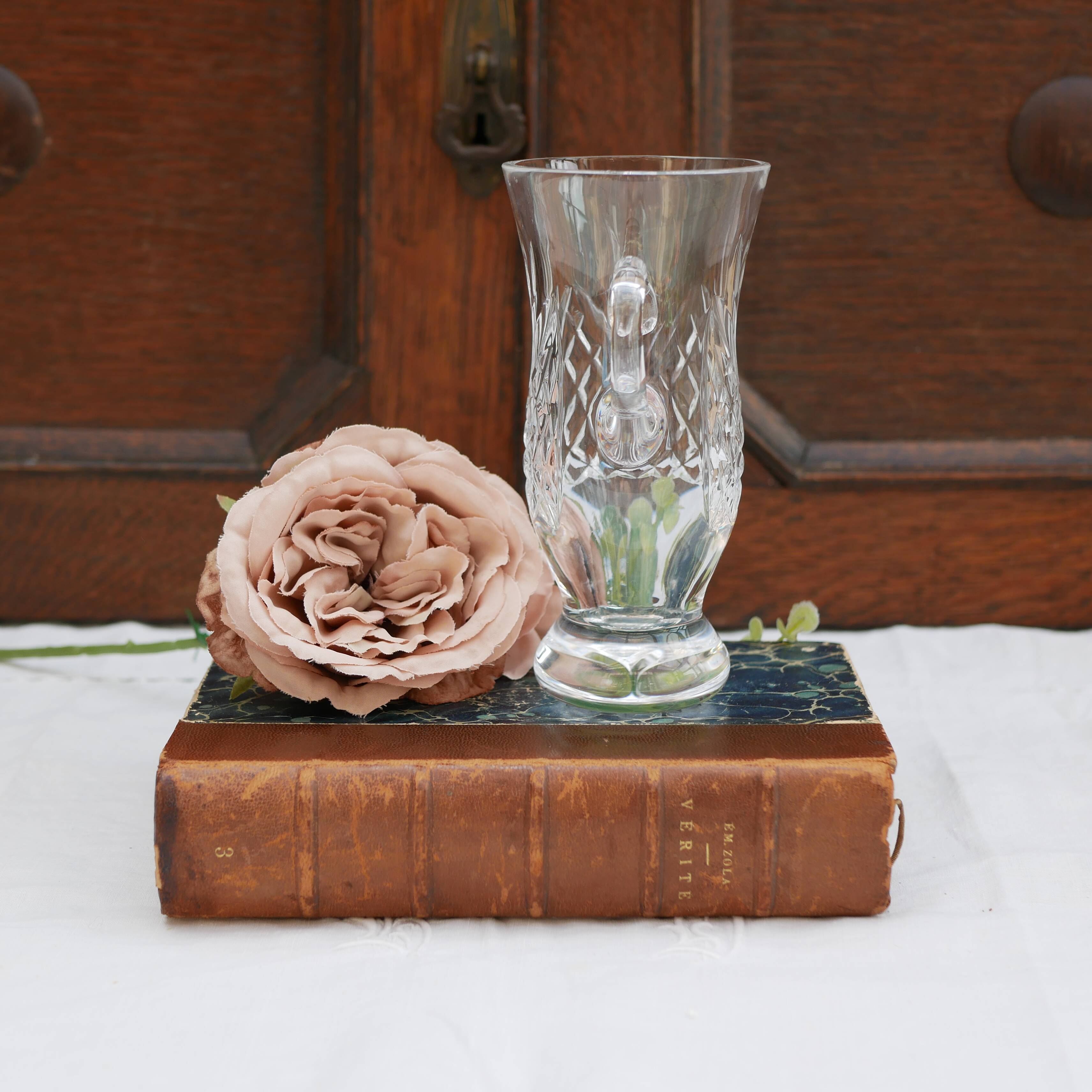Vintage cut-glass coffee cup, hot chocolate or mulled wine
