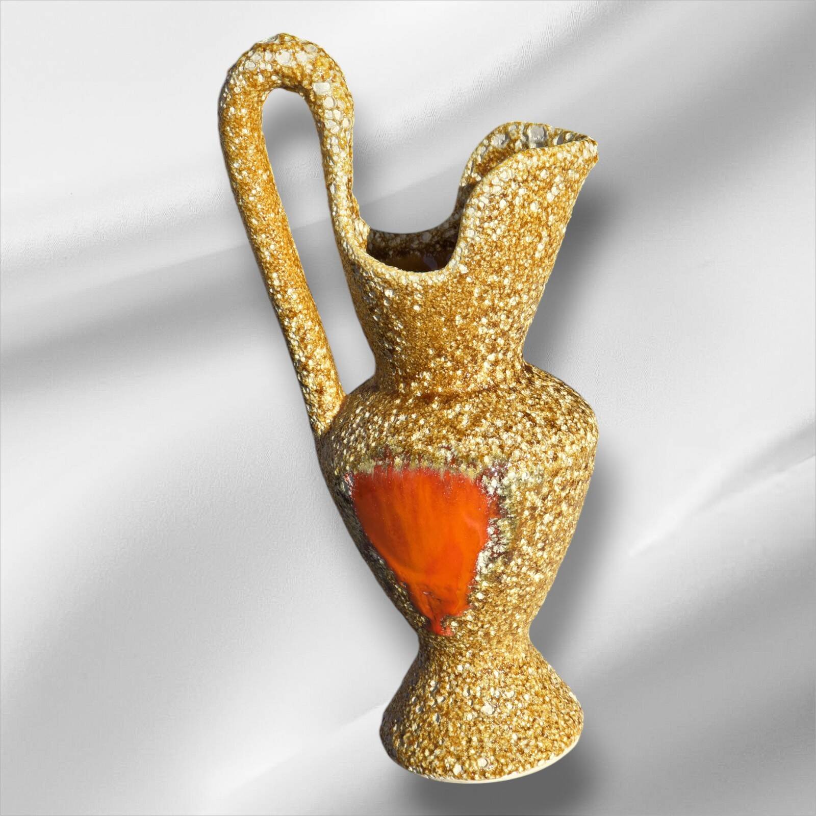 Fat Lava Pitcher French Vallauris Vintage 1950