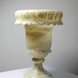 Large Medici alabaster/yellowish marble vase, Belle Époque style