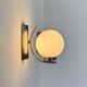 Pair of vintage wall lights, chrome and opaline, France, 1970.