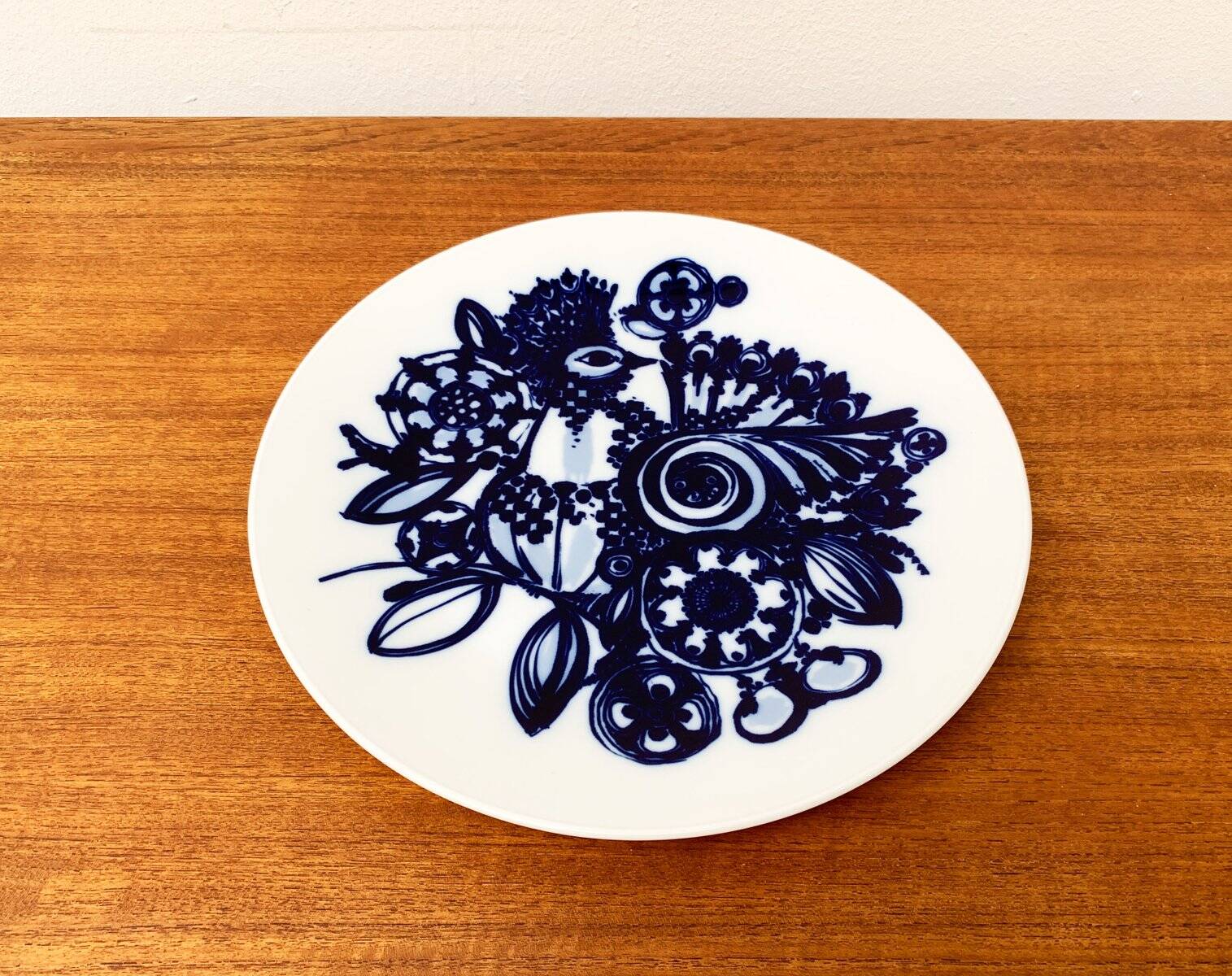 Vintage German peacock wall plate by Bjørn Wiinblad for Rosenthal, 1970s.
