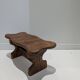 Vintage solid wood footrest - small farmhouse bench stool