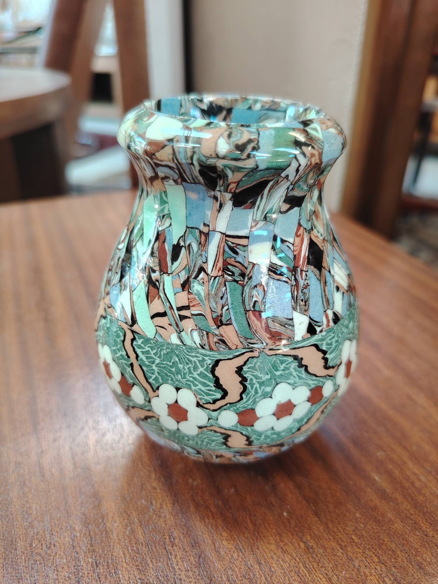 Small round ceramic art vase Valauris