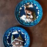 Set of 2 decorative majolica-style plates