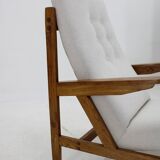 1970s Pair of Rare Oak Armchairs by ULUV, Czechoslovakia