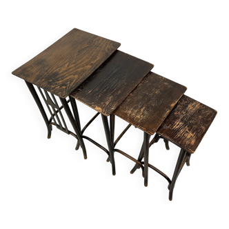 Nest tables Secession No. 958 by Siegel or Kolo Moser, produced by J&J Kohn.