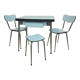 Blue formica table 2 chairs 1 mdj stool