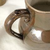Handmade ceramic pitcher - brown and marbled colours