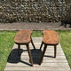 Pair of vintage farmhouse stools in solid oak