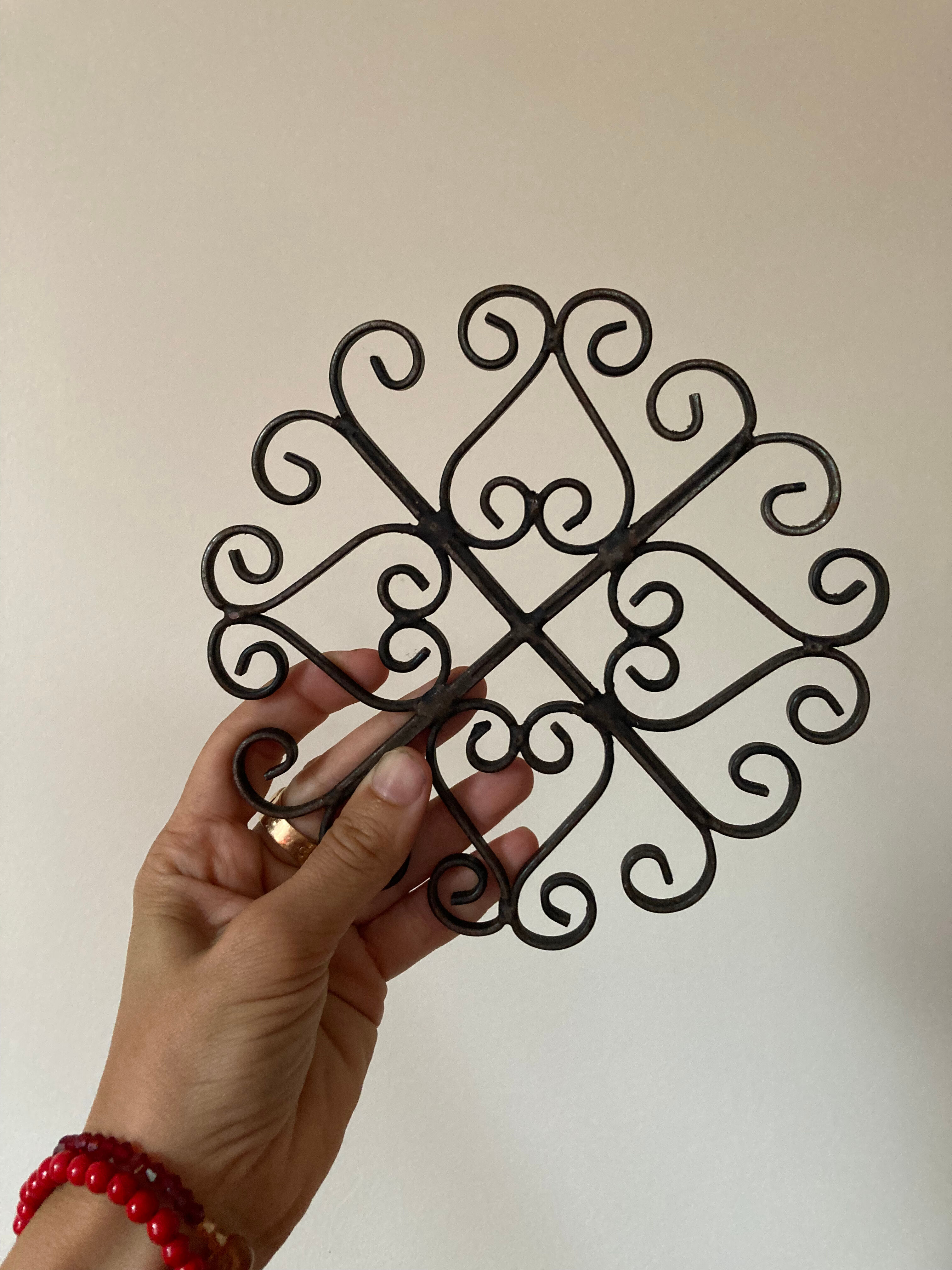 Underside of wrought iron antique metal