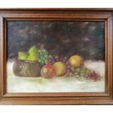 Nature morte aux fruits signée datée et encadrée 54cmX42cm