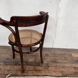 Office armchair bistrot Fischel cannée vintage cannage 1950