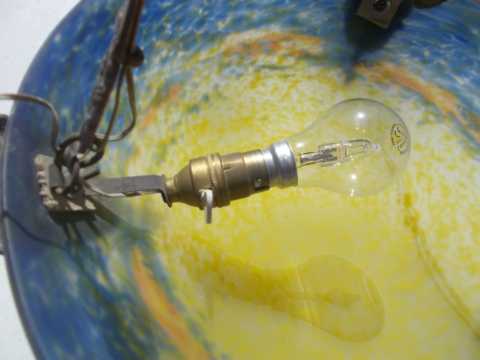 Art Deco chandelier in glass paste