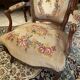 Armchair cabriolet eighteenth period Louis XV tapestry to the point floral decoration