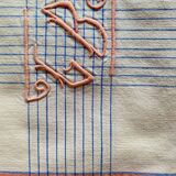 Nappe et ses 8 serviettes écossaise monogrammées  GB - 150x140 - coton