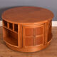 Restored teak retro round nathan squares drum coffee table collectors item