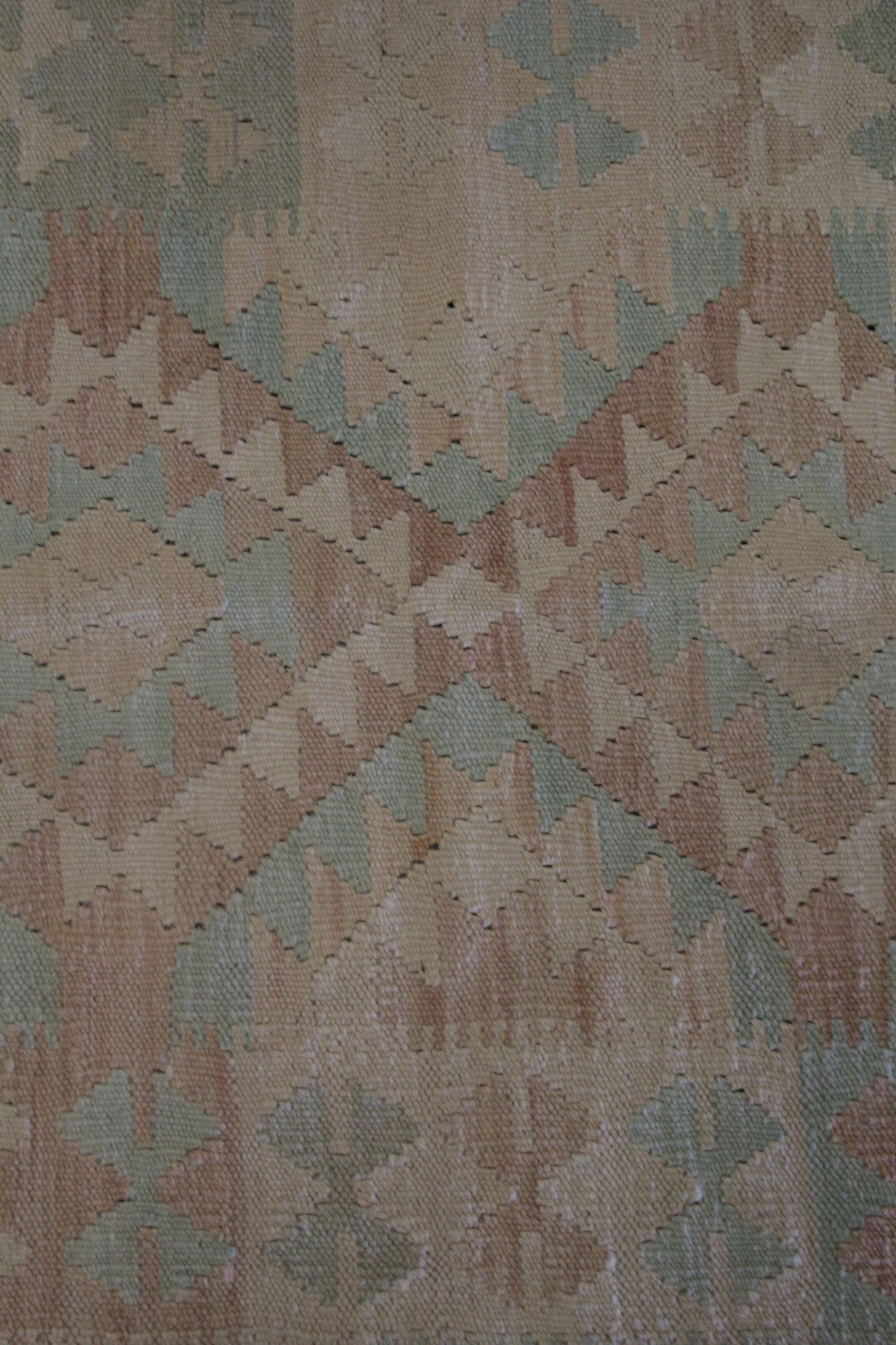 Handmade Cream Wool Kilim Traditional geometric Oriental Area Rug- 83x105cm