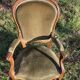 Fauteuil Voltaire Louis Philippe en velours vert bois XIX