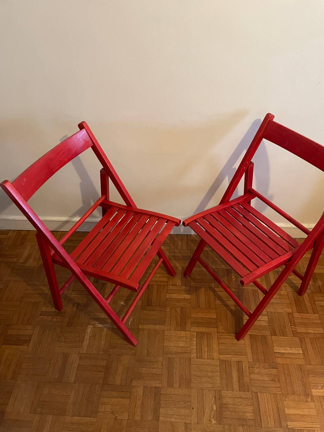 2 Vintage Wooden Folding Chairs