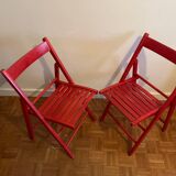 2 Vintage Wooden Folding Chairs