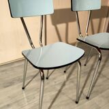 Pair of blue formica chairs