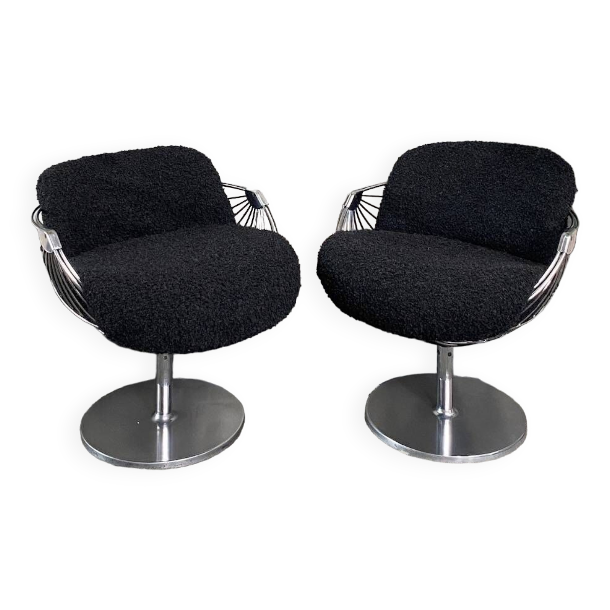 Pair atomic ball chairs by Rudi Verelst for Novalux - Belgium 1974