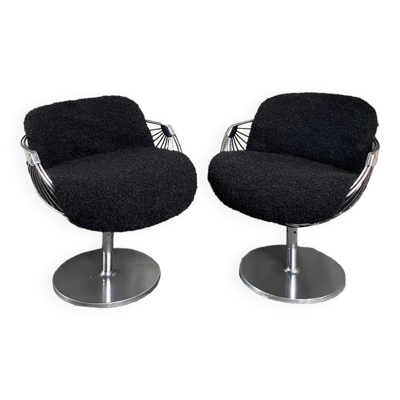 Paire de chaises boules atomiques de Rudi Verelst pour Novalux - Belgique 1974